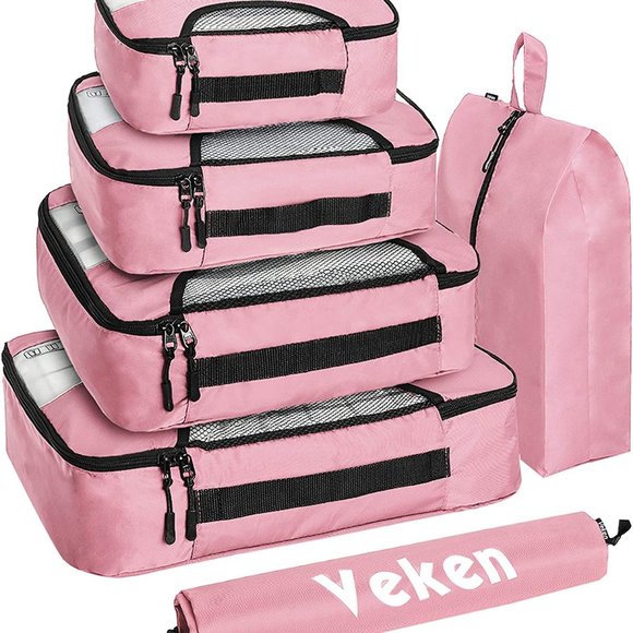 Other - New  6 Set Packing Cubes, Travel Luggage Organizers with Laundry Bag & Shoe Bag
